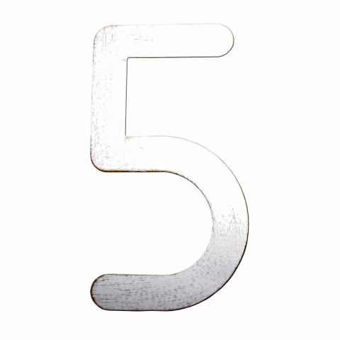 Heibi Hausnummer Max, wei�-gold patiniert