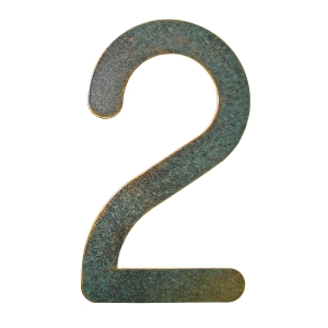 Heibi Hausnummer Max, gr&uuml;n-gold patiniert