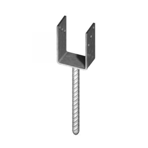 Pfostentr&auml;ger-U verzinkt mit Riffeldolle 121x200mm feuerverzinkt