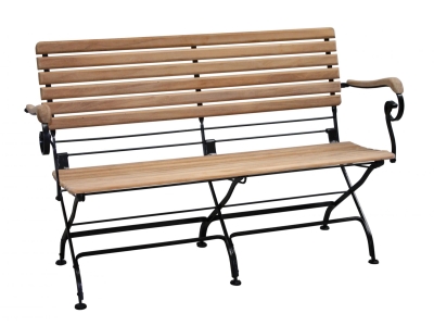 Zebra Florence Bank 130 cm x 65 cm klappbar Teakholz und Flachstahl