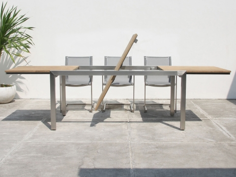 Zebra Kubex Ausziehtisch aus recyceltem Teakholz 170-280x90cm