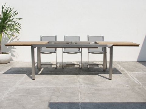 Zebra Kubex Ausziehtisch aus recyceltem Teakholz 170-280x90cm