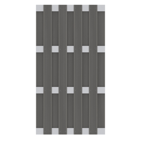 Zaun Jumbo WPC Alu Design anthrazit-silber 2127 - 179x95cm