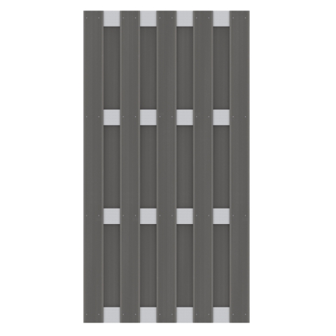 Zaun Jumbo WPC Alu Design anthrazit-silber 2127 - 179x95cm