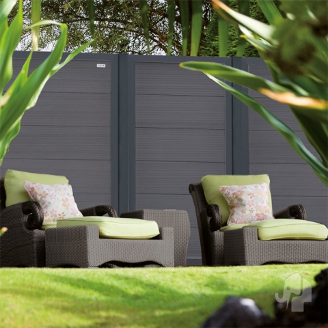 Elephant Sichtschutz Forte WPC anthrazit-Rahmen anthrazit 90x180cm