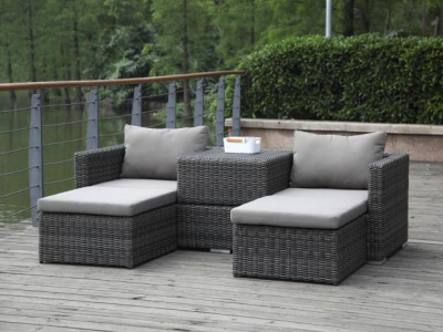 Zebra Jack Lounge Set Taupe mit Kissen und Schutzhaube