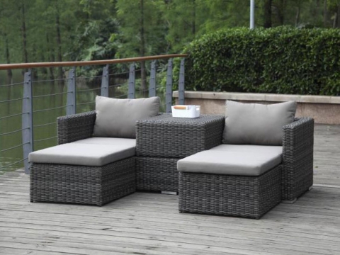 Zebra Jack Lounge Set Taupe mit Kissen und Schutzhaube