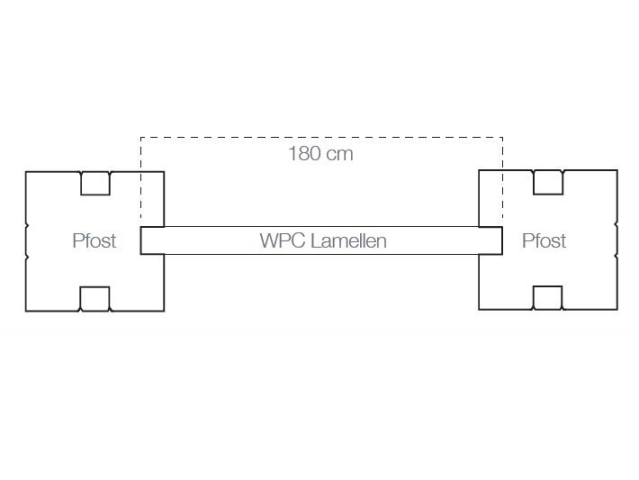 Elephant Steckzaun Modular EVO 180 WPC steingrau 180x174cm, Leiste Silber