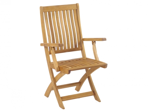 Zebra Bali Armlehnstuhl aus Teakholz klappbar, ergonomische R�ckenlehne