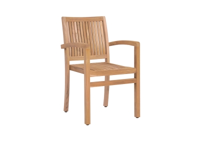 Zebra Bueno Stapelsessel aus massivem Teakholz, ergonomisches R&uuml;ckenteil