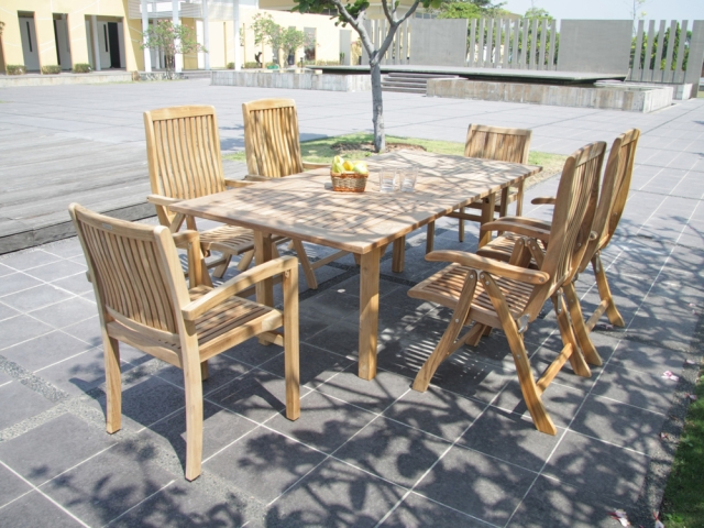 Zebra Brasilia Ausziehtisch 160-210x100cm aus massivem Teakholz