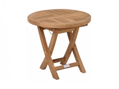 Zebra Poker Beistelltisch rund 50cm, H&ouml;he 45cm aus Teakholz