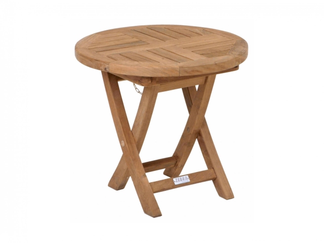 Zebra Poker Beistelltisch rund 50cm, H�he 45cm aus Teakholz