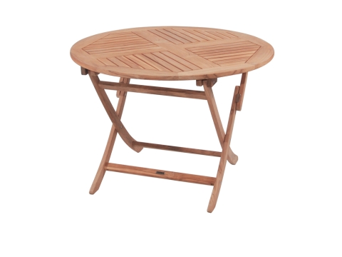 Zebra Poker rund Tisch 110x74cm rund aus Teakholz