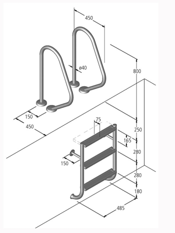 Ideal Griffbogen f�r Schwimmbecken Typ 150R