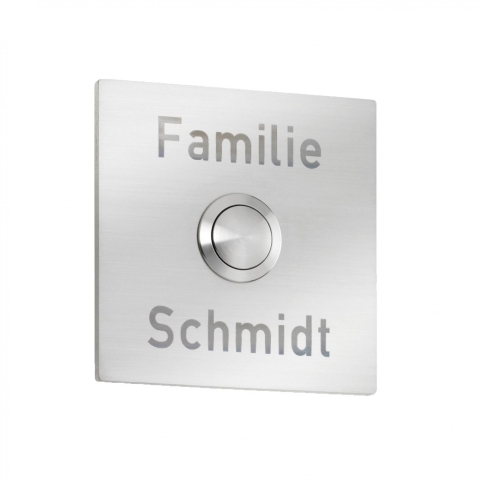 CMD Klingelplatte Quadrat Typ 100 mit Gravur, Edelstahl