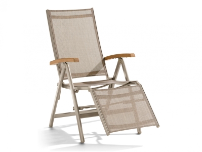 Sieger Cadiz Relaxsessel, Aluminium champagner, R&uuml;ckenlehne und Fu&szlig;teil verstellbar