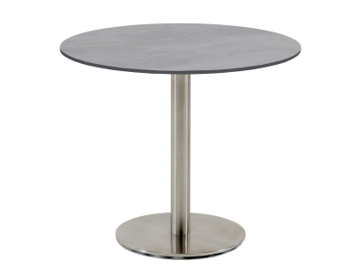 Niehoff Bistro Tisch rund 95cm, HPL Beton-Design, Gestell Edelstahl