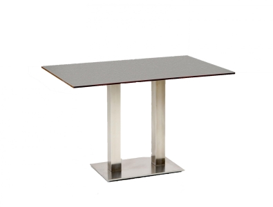 Niehoff Bistro Tisch rechteckig 120x81cm HPL, Edelstahl-Gestell