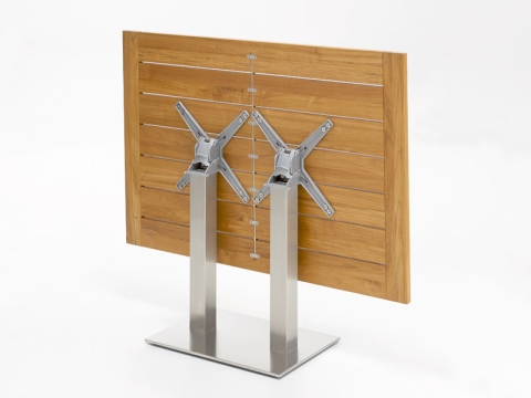 Niehoff Bistro Tisch rechteckig 120x81cm HPL, Edelstahl-Gestell