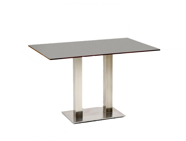 Niehoff Bistro Tisch rechteckig 120x81cm HPL, Edelstahl-Gestell