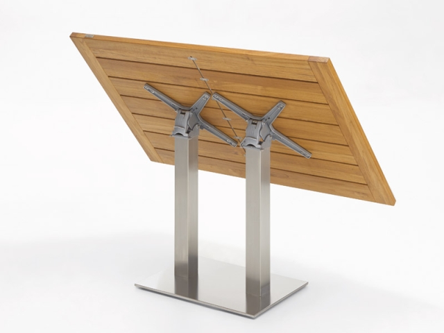 Niehoff Bistro Tisch rechteckig 120x81cm HPL, Edelstahl-Gestell