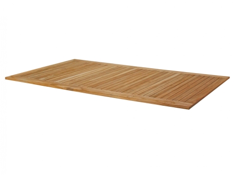 Zebra Tischplatte massiv Teak geb�rstet 210x100x2,5cm