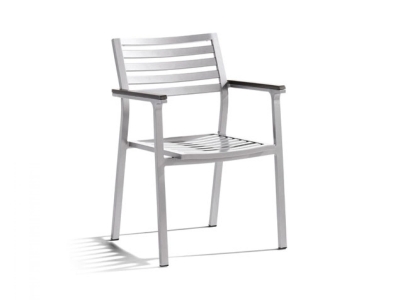 Sieger Faro Stapelsessel Aluminium graphit mit Armlehnen Sieger Faro Stapelsessel Aluminium graphit mit Armlehnen