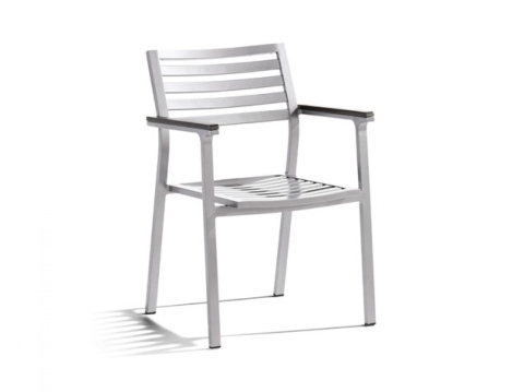 Sieger Faro Stapelsessel Aluminium graphit mit Armlehnen