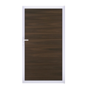 GrojaSolid BPC Steckzaun Universal Tor 100x180cm walnuss-silber GrojaSolid BPC Steckzaun Universal Tor 100x180cm walnuss-silber