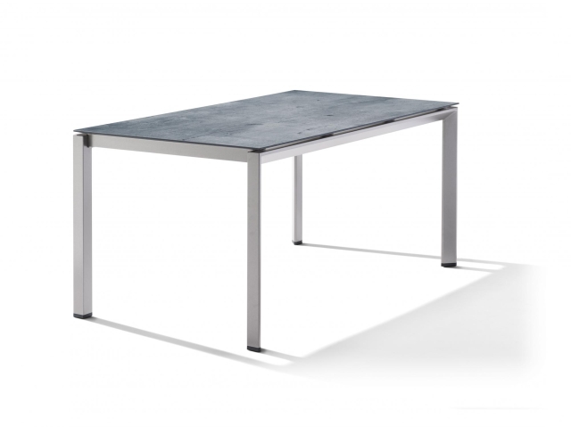 Sieger Gartentisch 160x90cm Polytec Zement graphit-Gestell Graphit