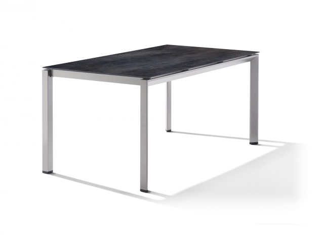 Sieger Gartentisch 160x90cm Polytec Zement anthrazit-Gestell Graphit