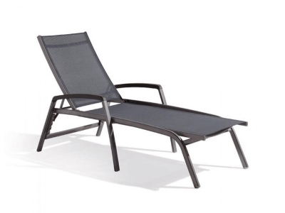 Sieger Bodega Stapel-Liege, Aluminium eisengrau rollbar, klappbar