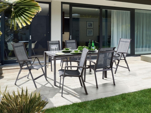 Sieger Calvi Gartenm�bel-Set, eisengrau 8-teilig Aluminium