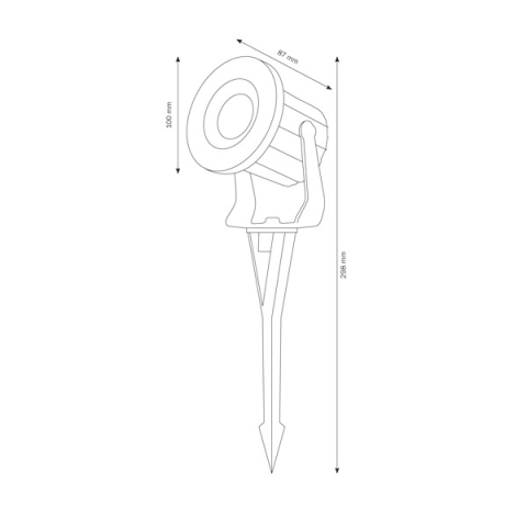 LCD Erdspie�strahler 5017 Edelstahl-schwarz