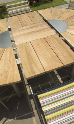 Zebra Gartenm�bel-Set Catax recyceltem Teak - Rovex stripe