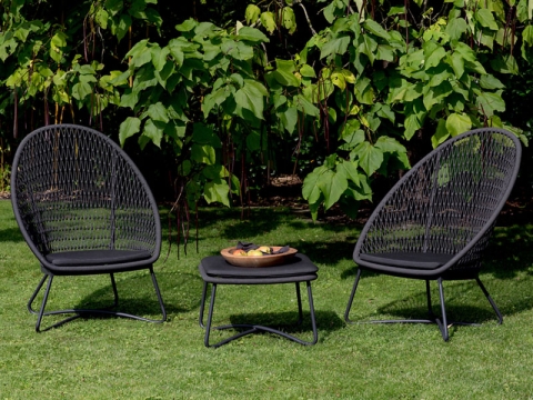 Niehoff Kuta Lounge-Sessel inkl. Kissen, Sitzschale Kodelflechtung