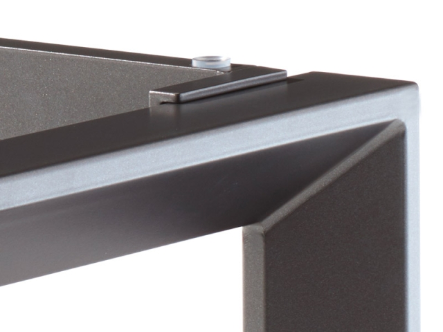 Sieger Gartentisch 90x90cm Polytec Zement anthrazit-Gestell Eisengrau