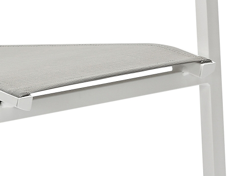 Zebra Bee Sessel Aluminium wei� mit Teak-Armlehnen