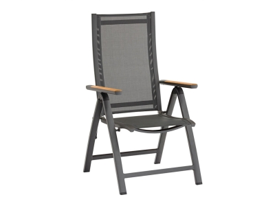 Zebra Fly Klappsessel graphite, Armlehnen Teak
