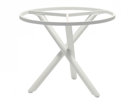 Zebra Mikado Rundrohr Tischgestell Aluminium Weiss ohne Tischplatte