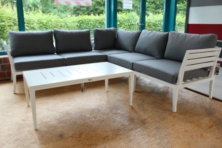 Sieger Cannes Loungeset Aluminium wei&szlig; inkl. Polster (Ausstellungsst&uuml;ck)