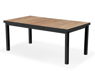 Niehoff Nantes Ausziehtisch 180-240x100cm, Teak geb&uuml;rstet, Gestell anthrazit