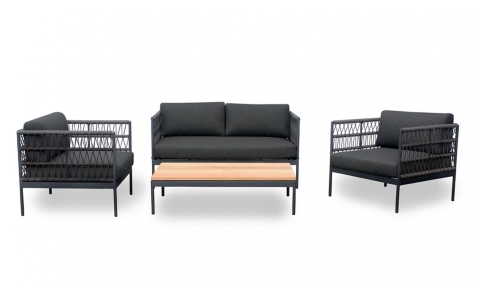 Niehoff Gartenm&ouml;bel Loungegarnitur Azuri 4 Aluminium anthrazit 4 -teilig