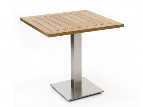 Niehoff Bistro Tisch quadratisch 95x95cm Teak recycelt, Edelstahl-Gestell