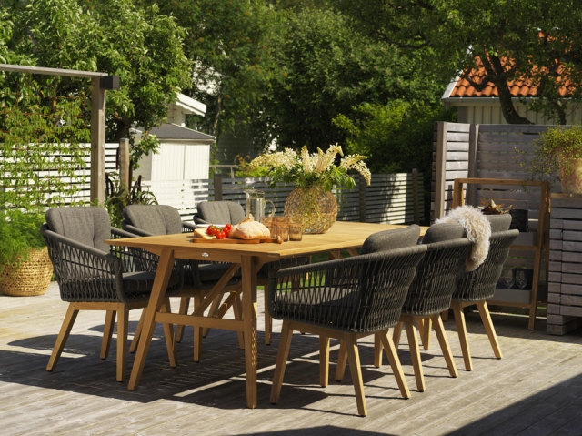 Brafab Kenton Diningstuhl geflochten, Teak Gestell, inkl. Kissen