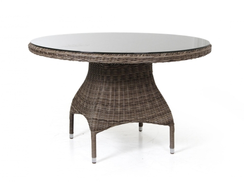 Brafab Ninja Gartentisch rund 120cm, Geflecht New Rustic