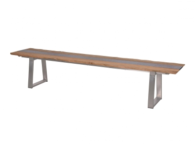 Zebra Unyx Bank 220x44cm aus recyceltem Teak mit HPL Design