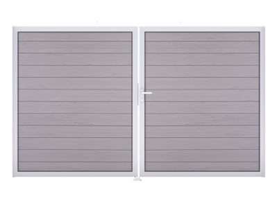 GrojaSolid BPC Steckzaun Doppeltor DIN Links Sonderbreite H:180cm BiColor sand EV1 GrojaSolid BPC Steckzaun Doppeltor DIN Links Sonderbreite H:180cm BiColor sand EV1