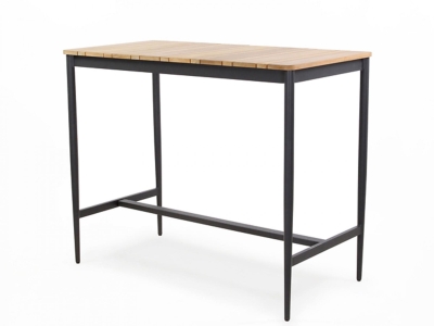 Niehoff Luna Bartisch 135x70x110,5cm Gestell Alu anthrazit, Tischplatte Teakholz